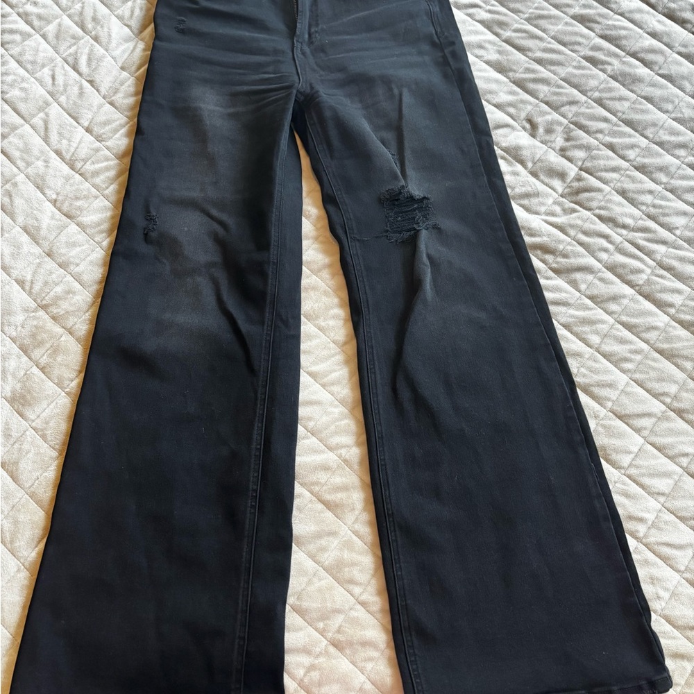 Black Flare Wide Leg Jeans